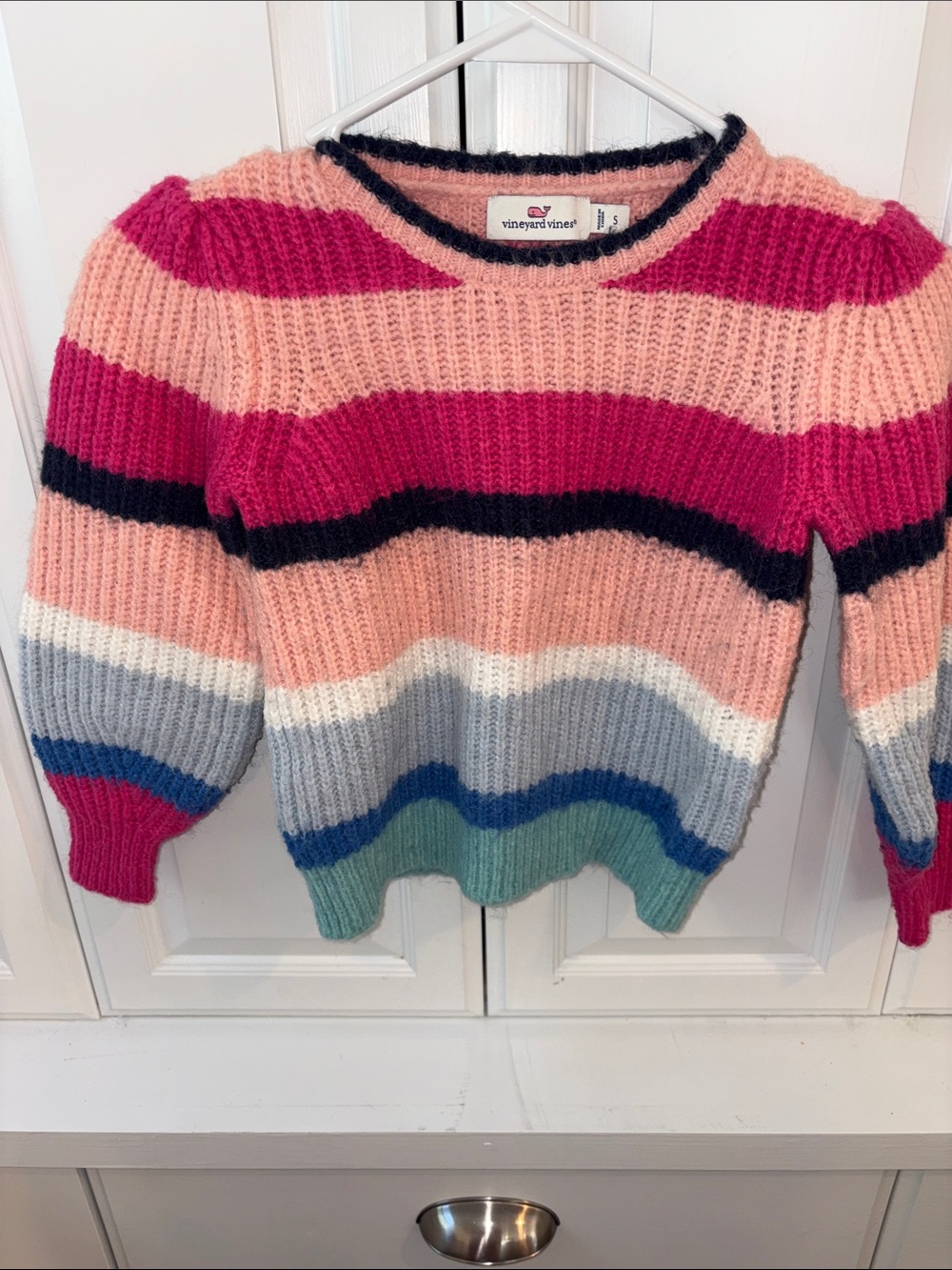 Vineyard Vines Striped Multicolor Knit Sweater - Pink & Blue